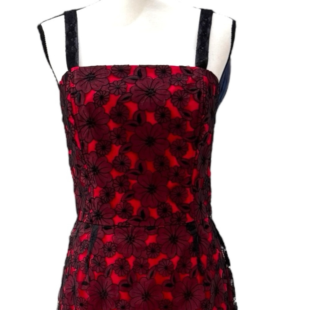 Options by Shani Red Black Lace Dress 10 - Picture 2 of 10